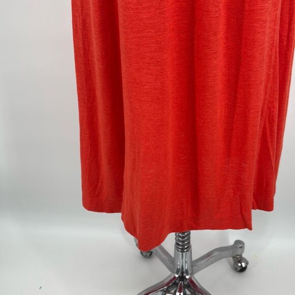 Eileen Fisher organic cotton and hemp deep v neck midi dress Geranium‎ Small - Picture 6 of 12